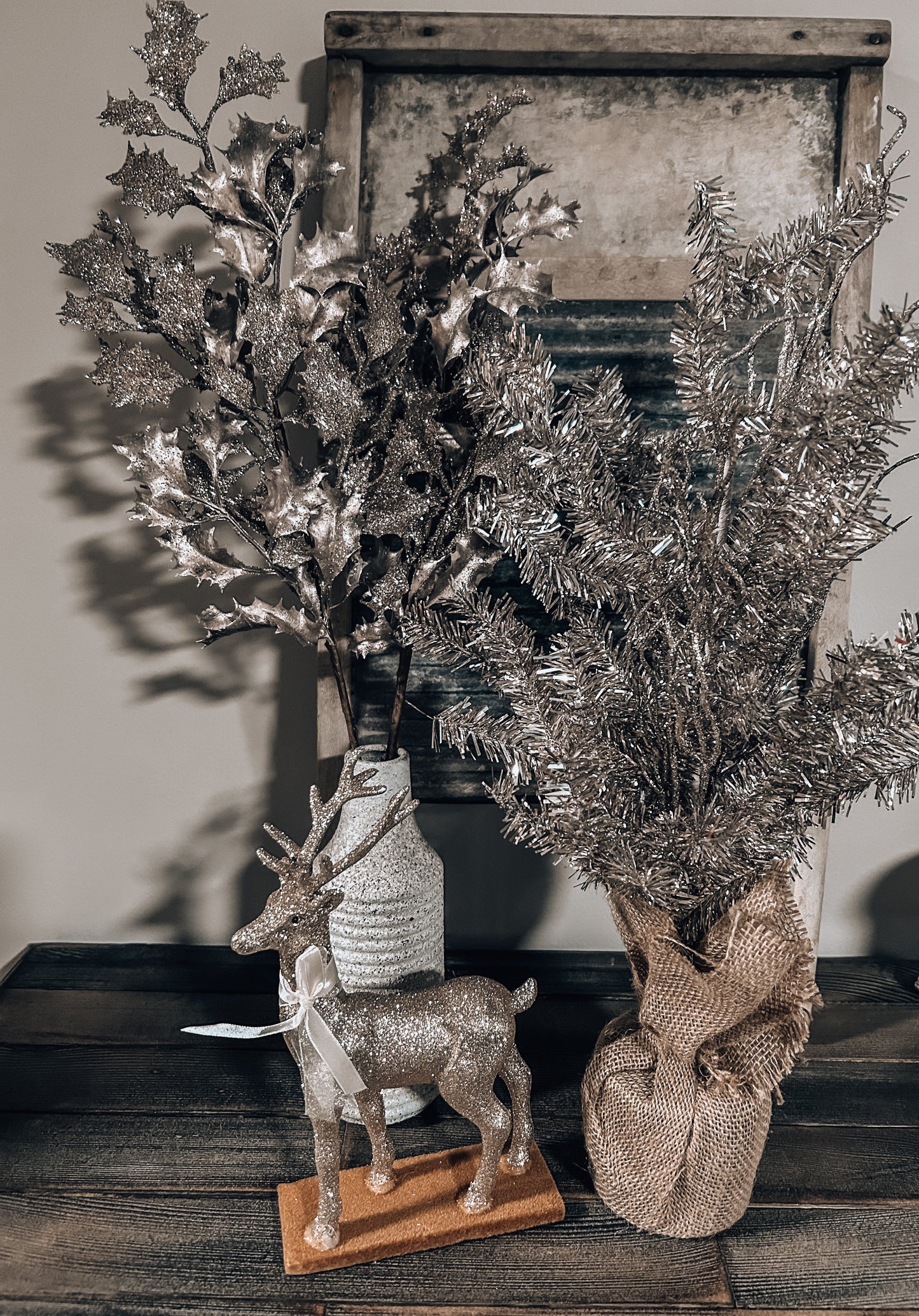 Champagne Glitter Sprig Branch