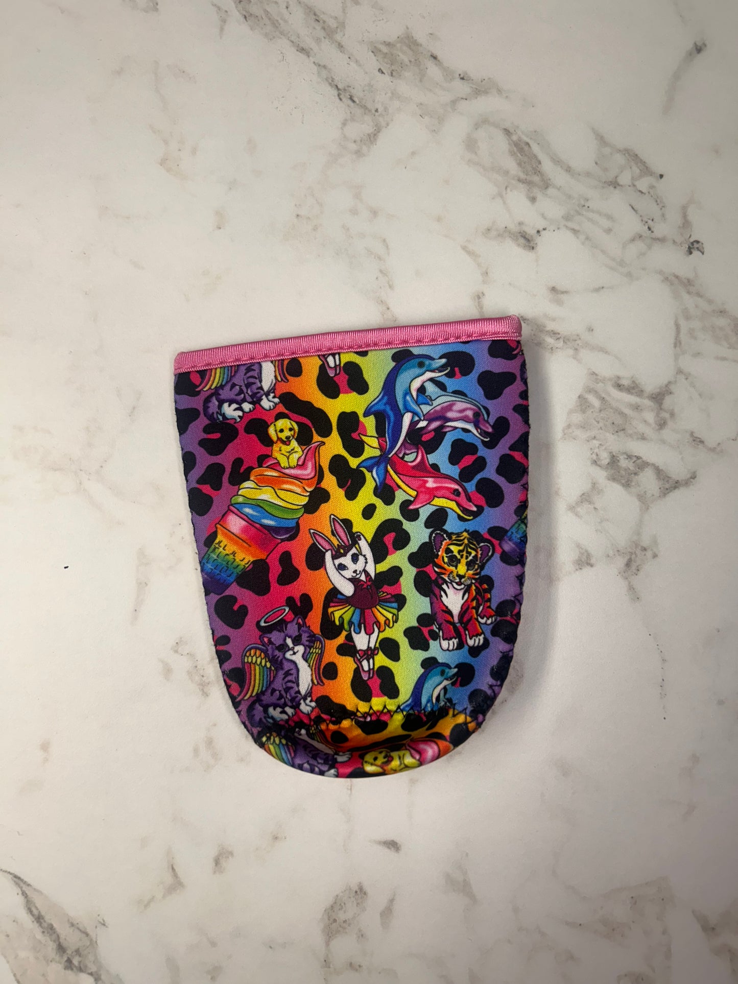 90s Rainbow Leopard Iced Coffee Coozie (20-24oz)
