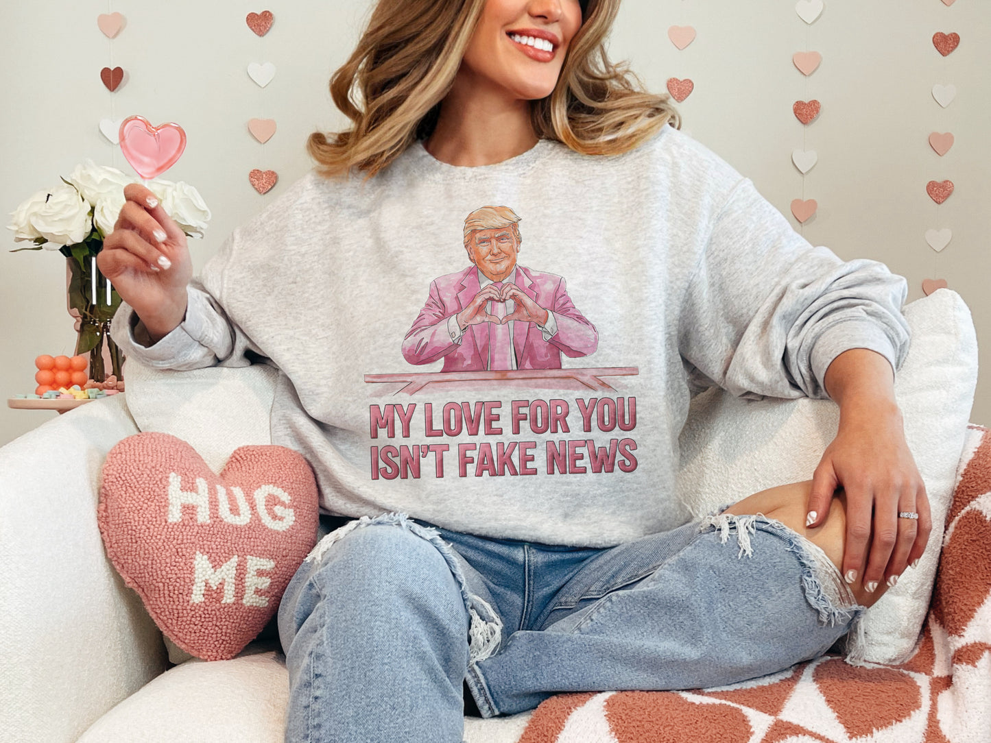 Fake News Trump Crewneck Sweatshirt