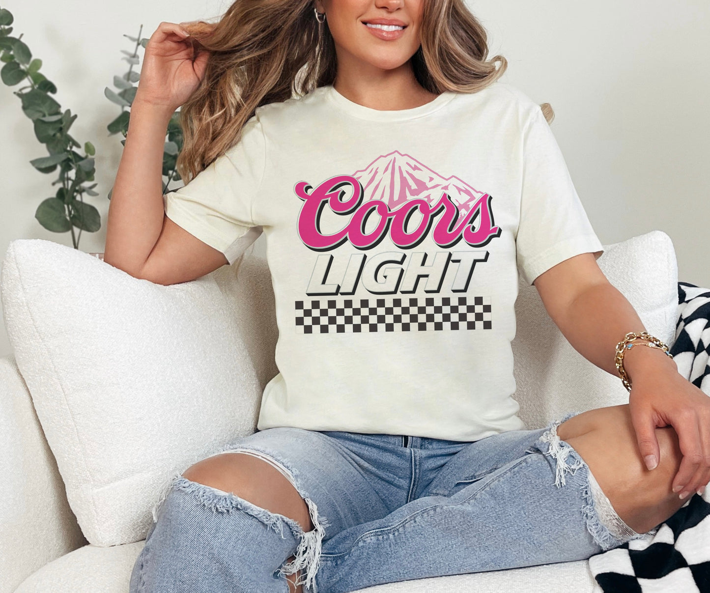 Pink Checker Coors Light