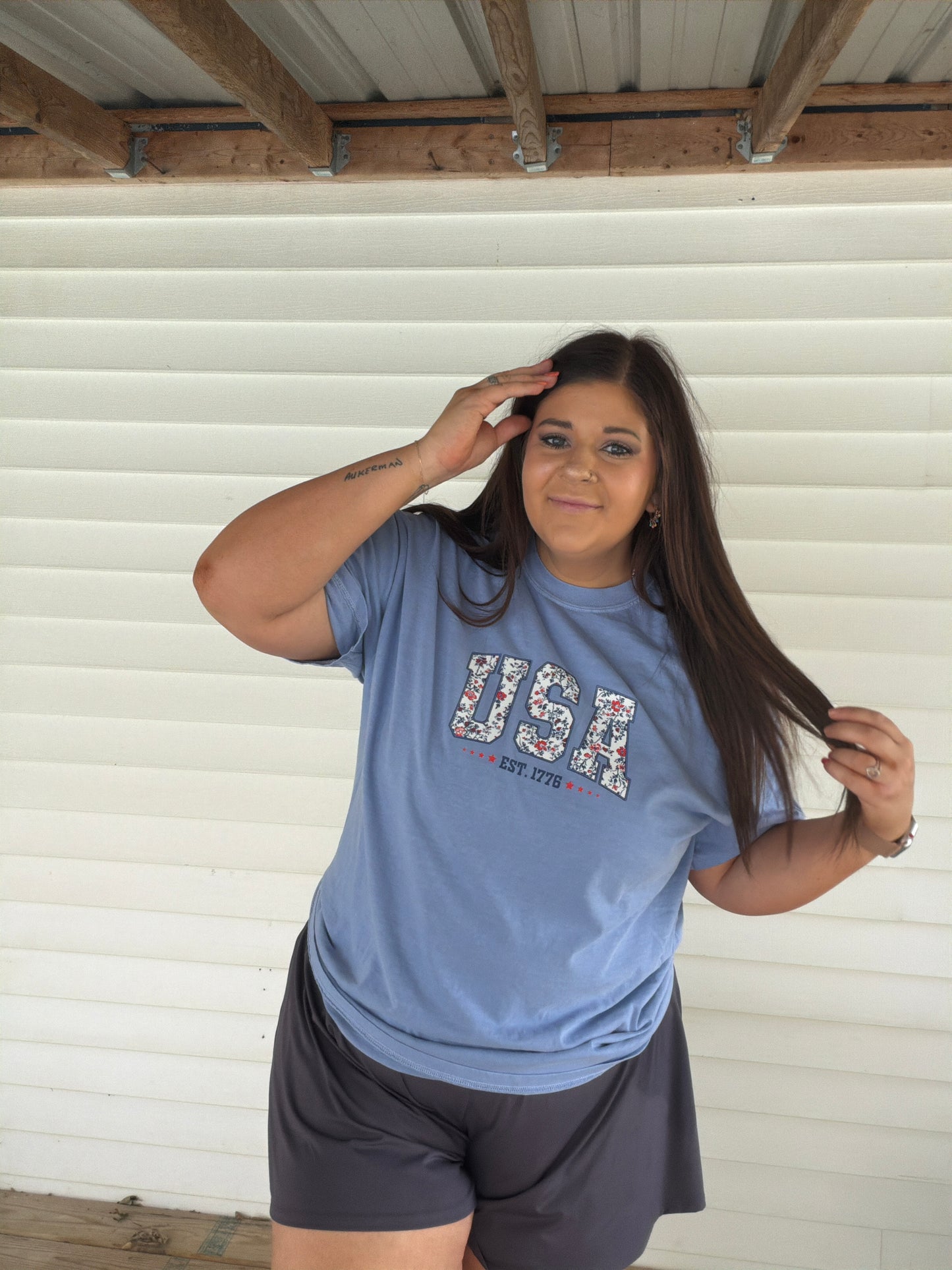 Floral USA - Blue