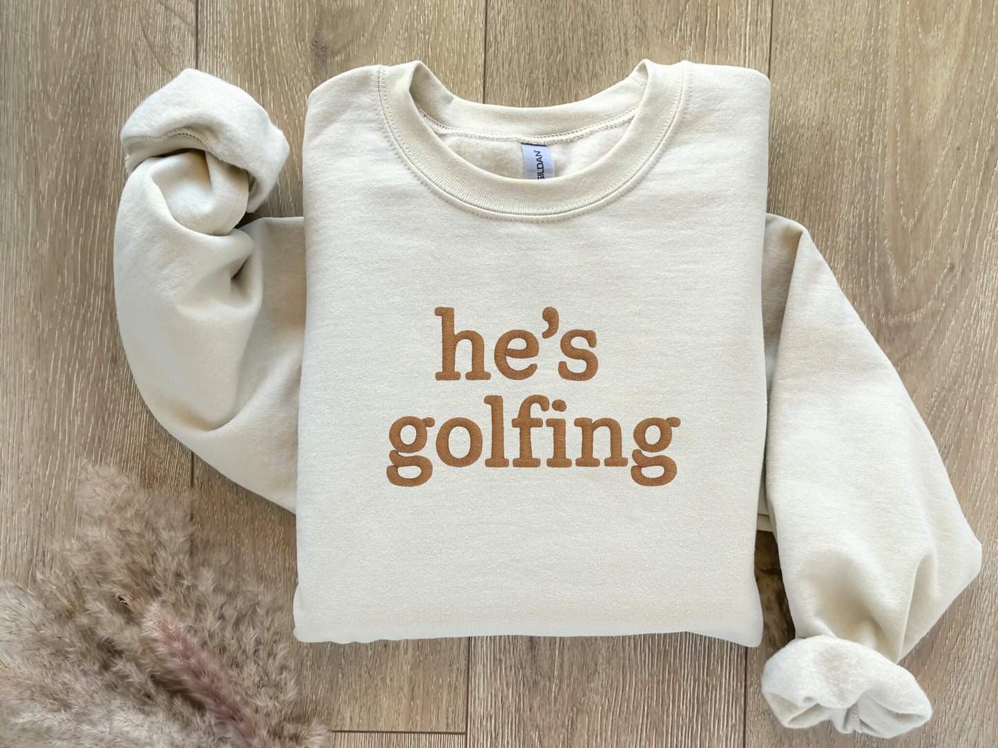He's Golfing Faux Embroidery