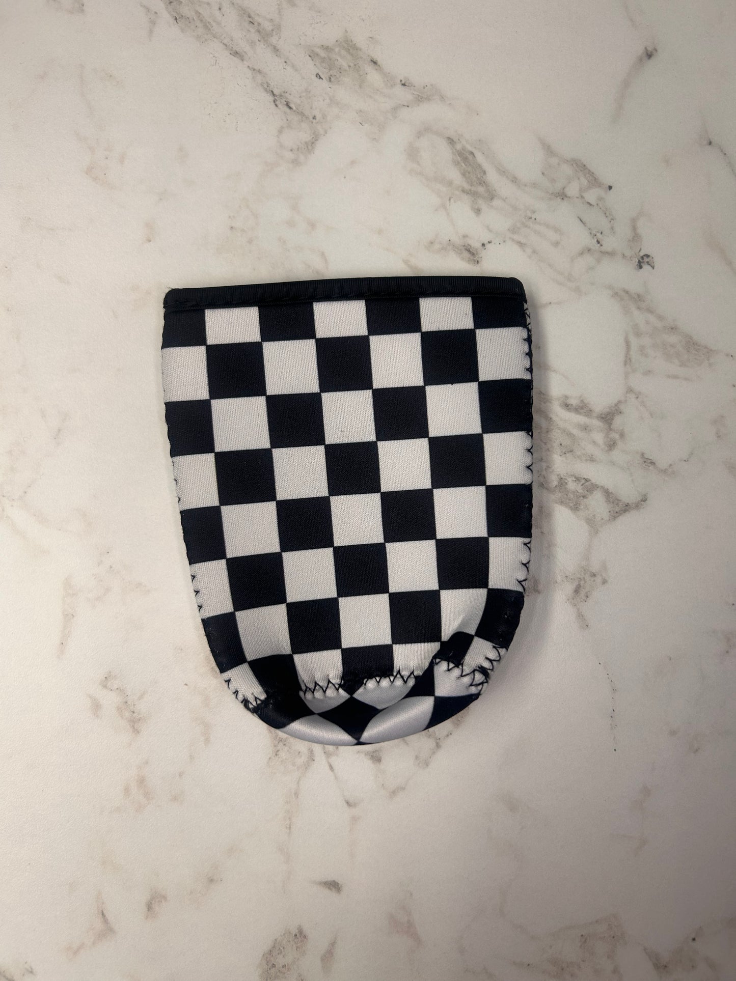 Black and White Checker Iced Coffee Coozie (20-24oz)