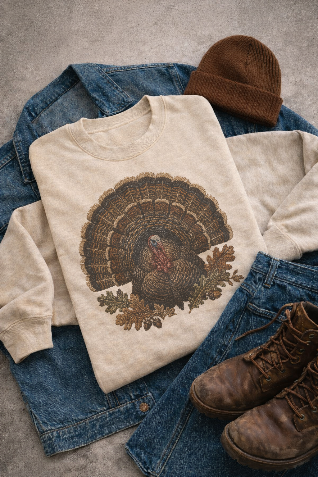 Faux Embroidered Turkey