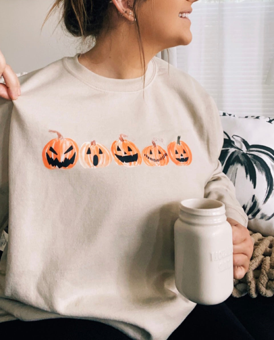 Halloween Pumpkins - Fall Crewneck Sweatshirt