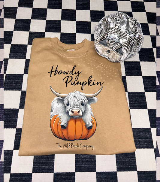 Howdy Pumpkin Highland Crewneck Sweatshirt