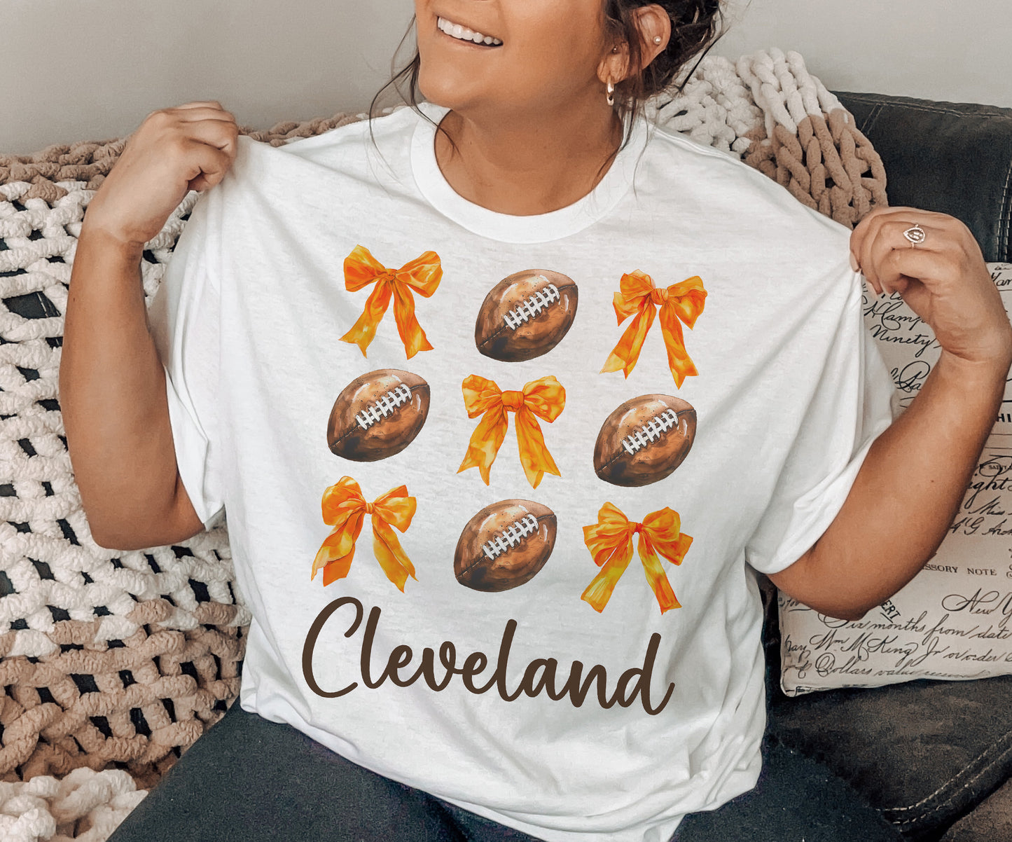 Cleveland Football Coquette Tee