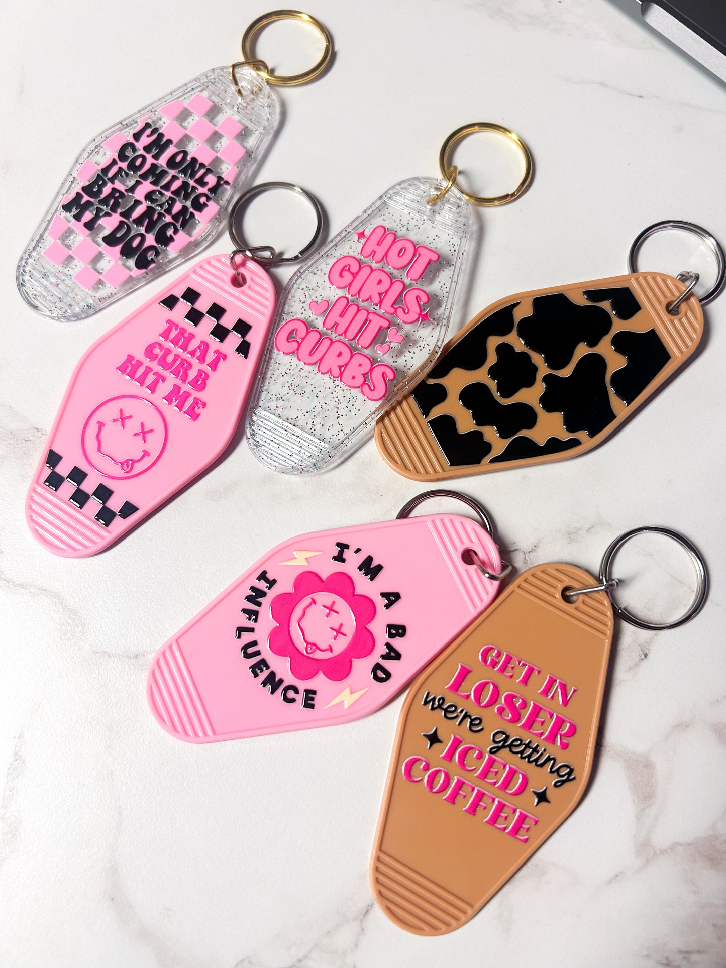 Get In Loser Iced Coffee Hotel Keychain