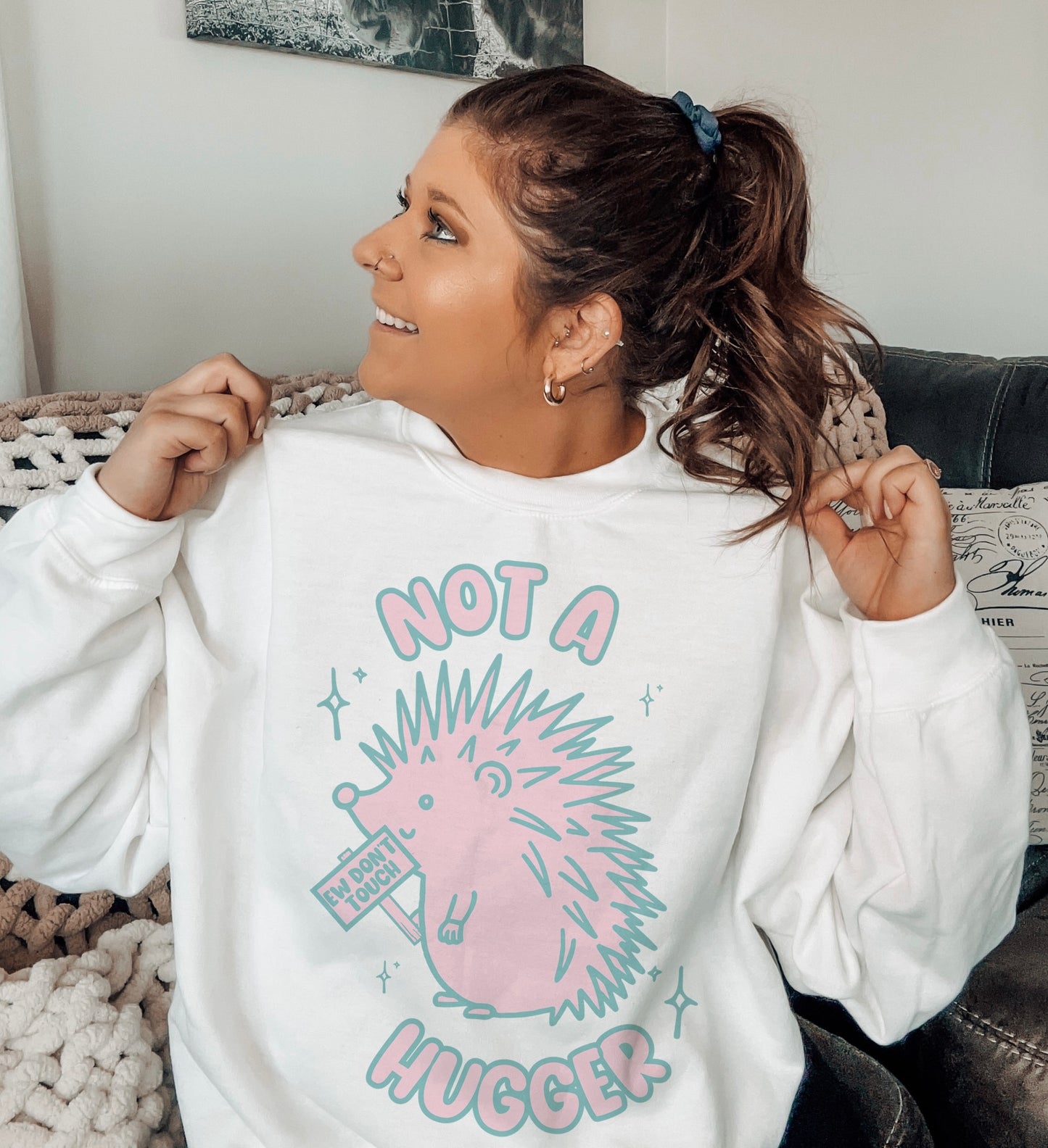 Not A Hugger Crewneck Sweatshirt