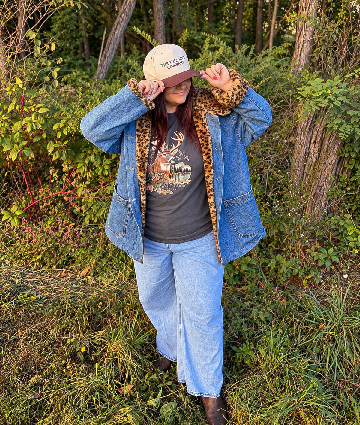 Vintage Lew Magram Leopard Lined Denim Jacket | 2X