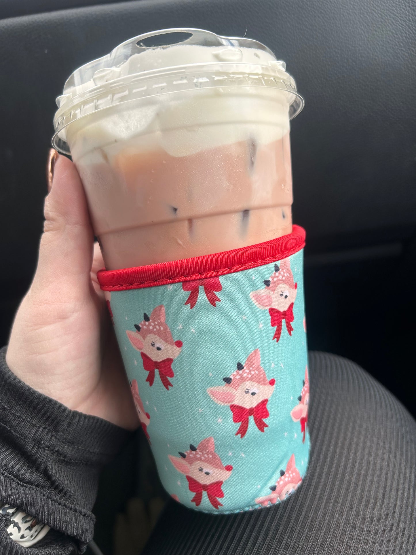 Vintage Reindeer Iced Coffee Coozie (16-18oz)