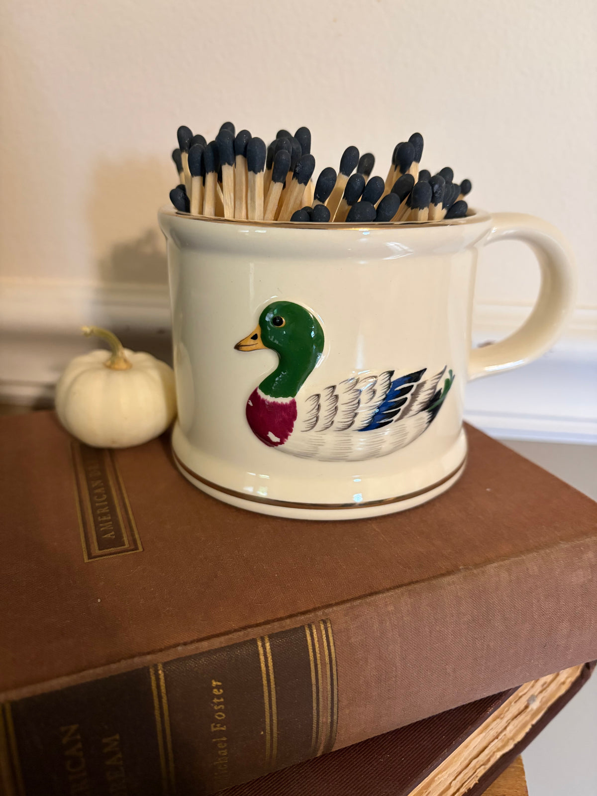 Vintage Mallard Duck Ceramic Shaving Mug