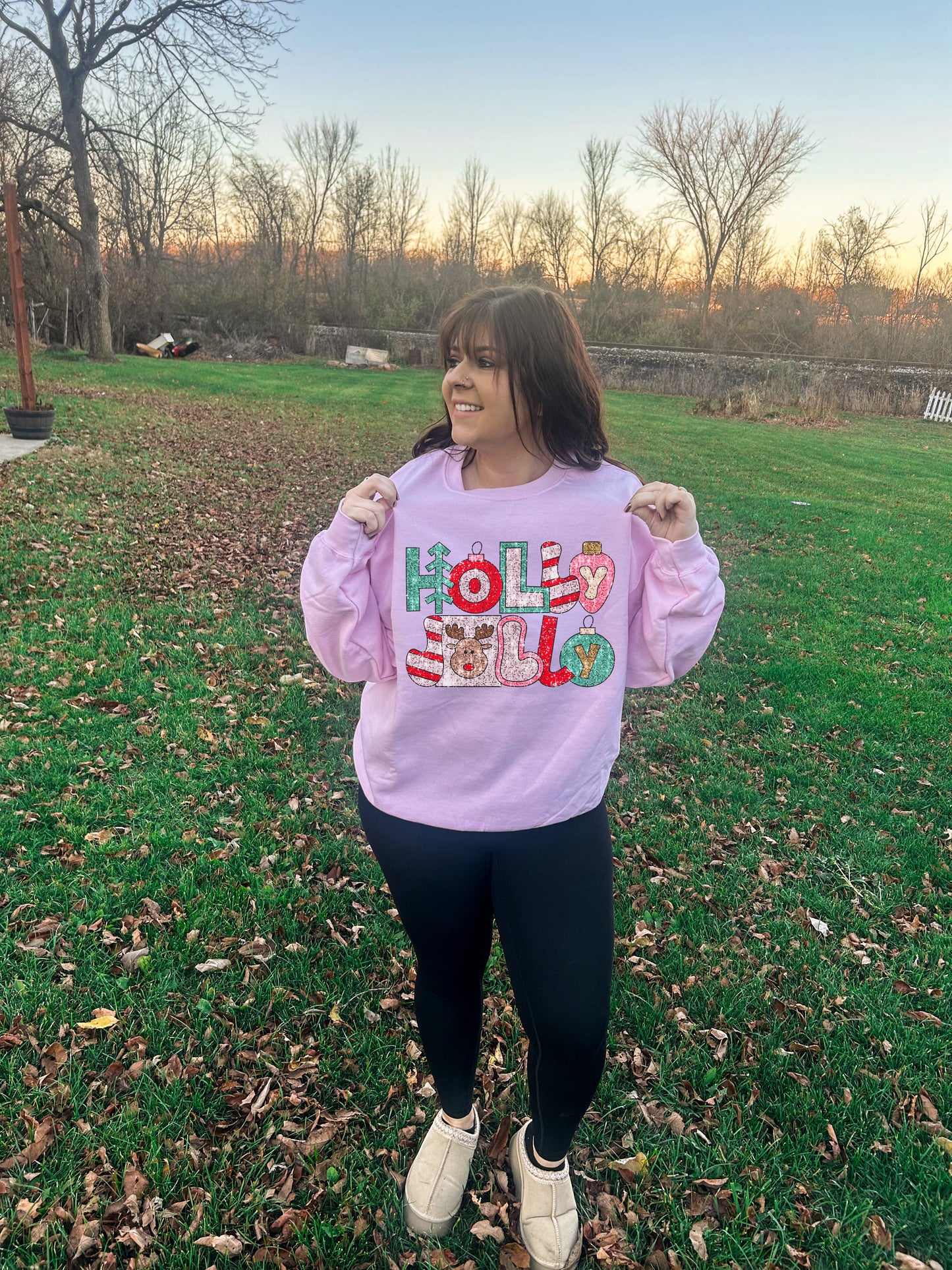 Holly Jolly Sparkle Crewneck Sweatshirt