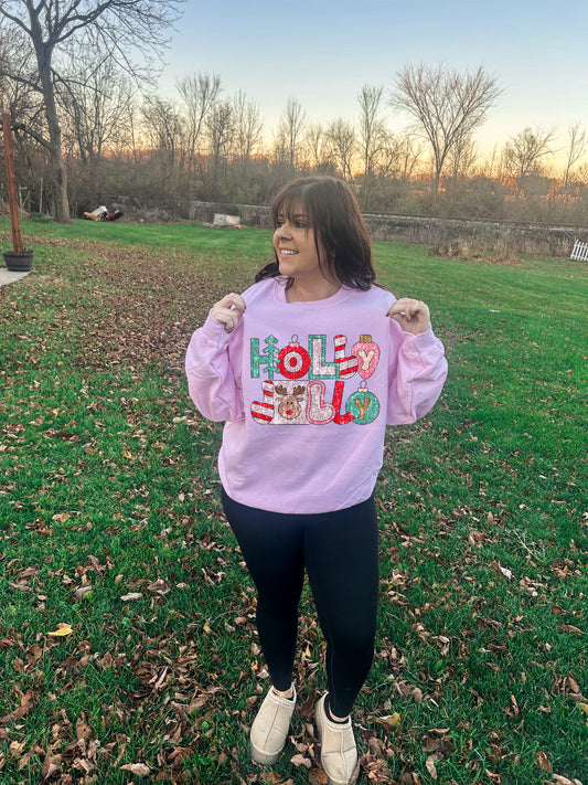 Holly Jolly Sparkle Crewneck Sweatshirt