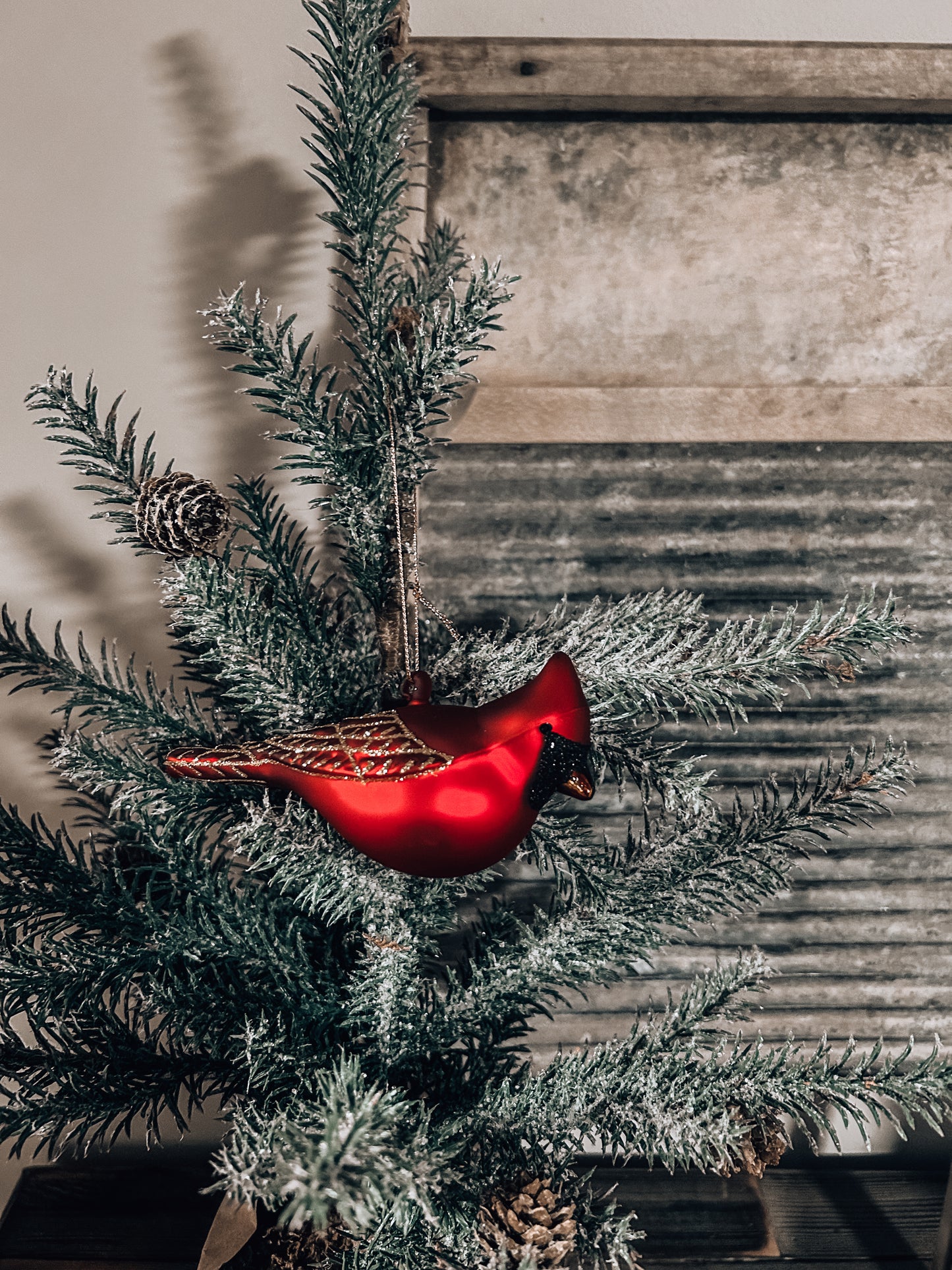 Glass Cardinal Ornament