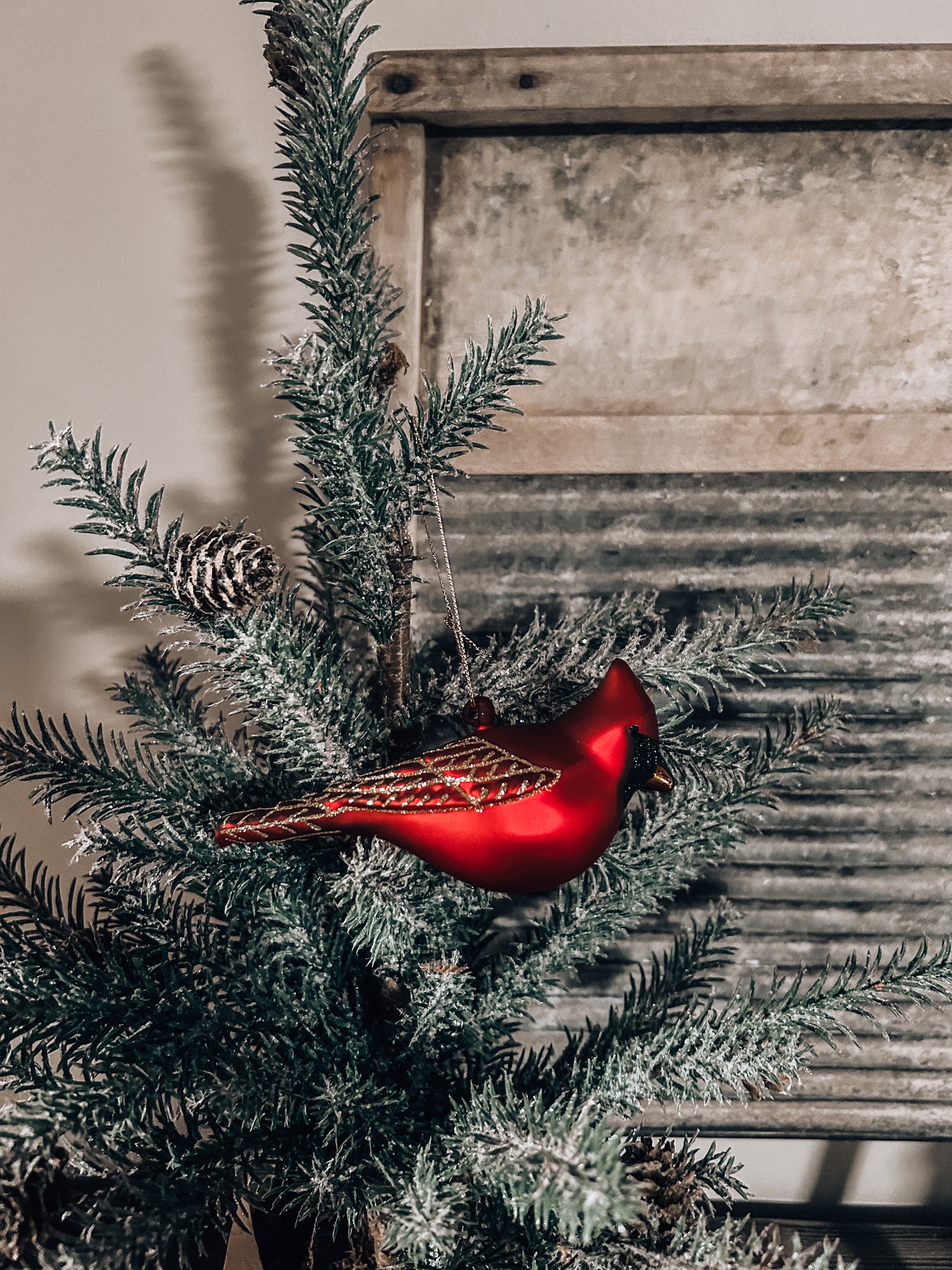 Glass Cardinal Ornament