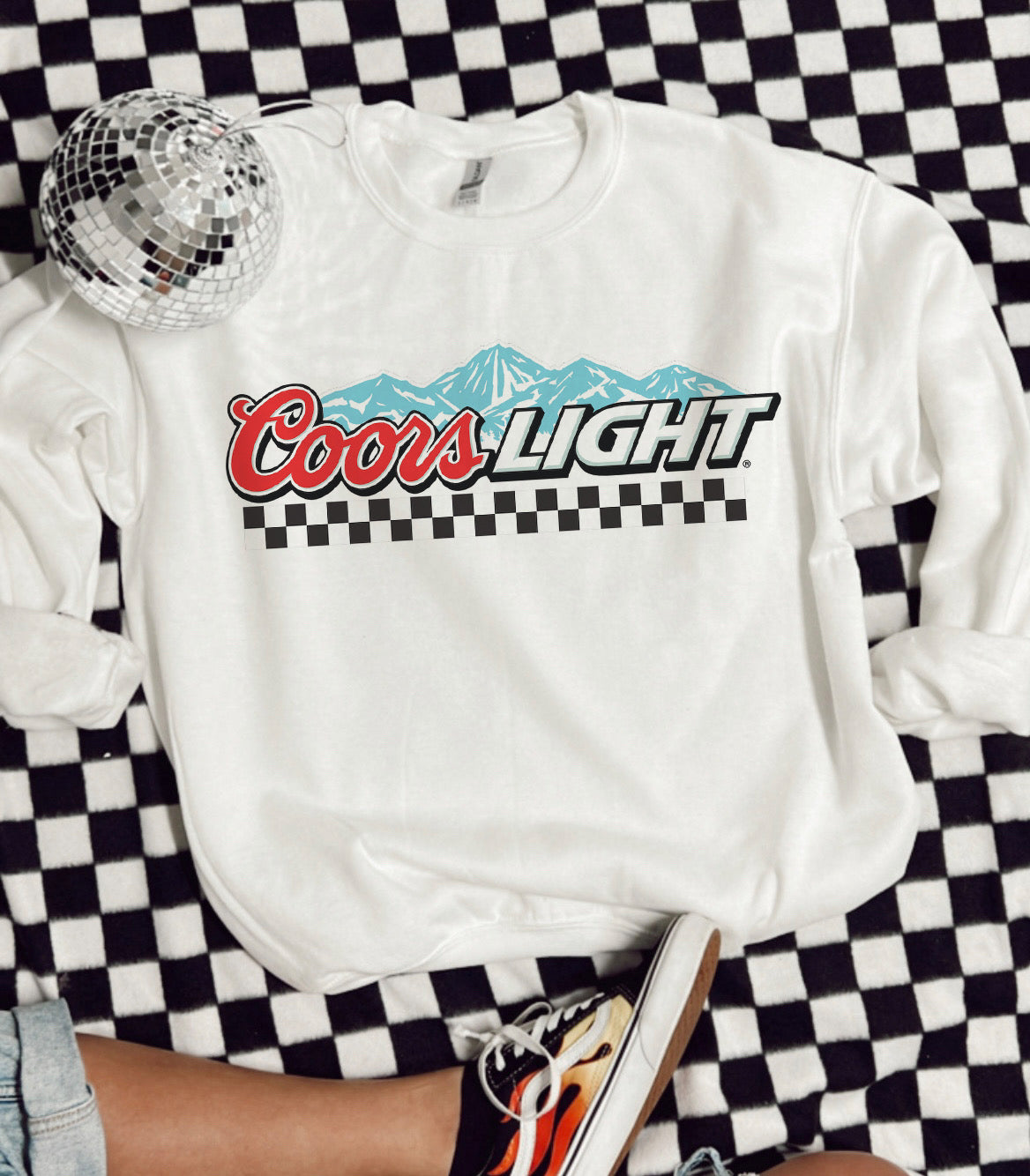 Checker Coors Light Crewneck Sweatshirt