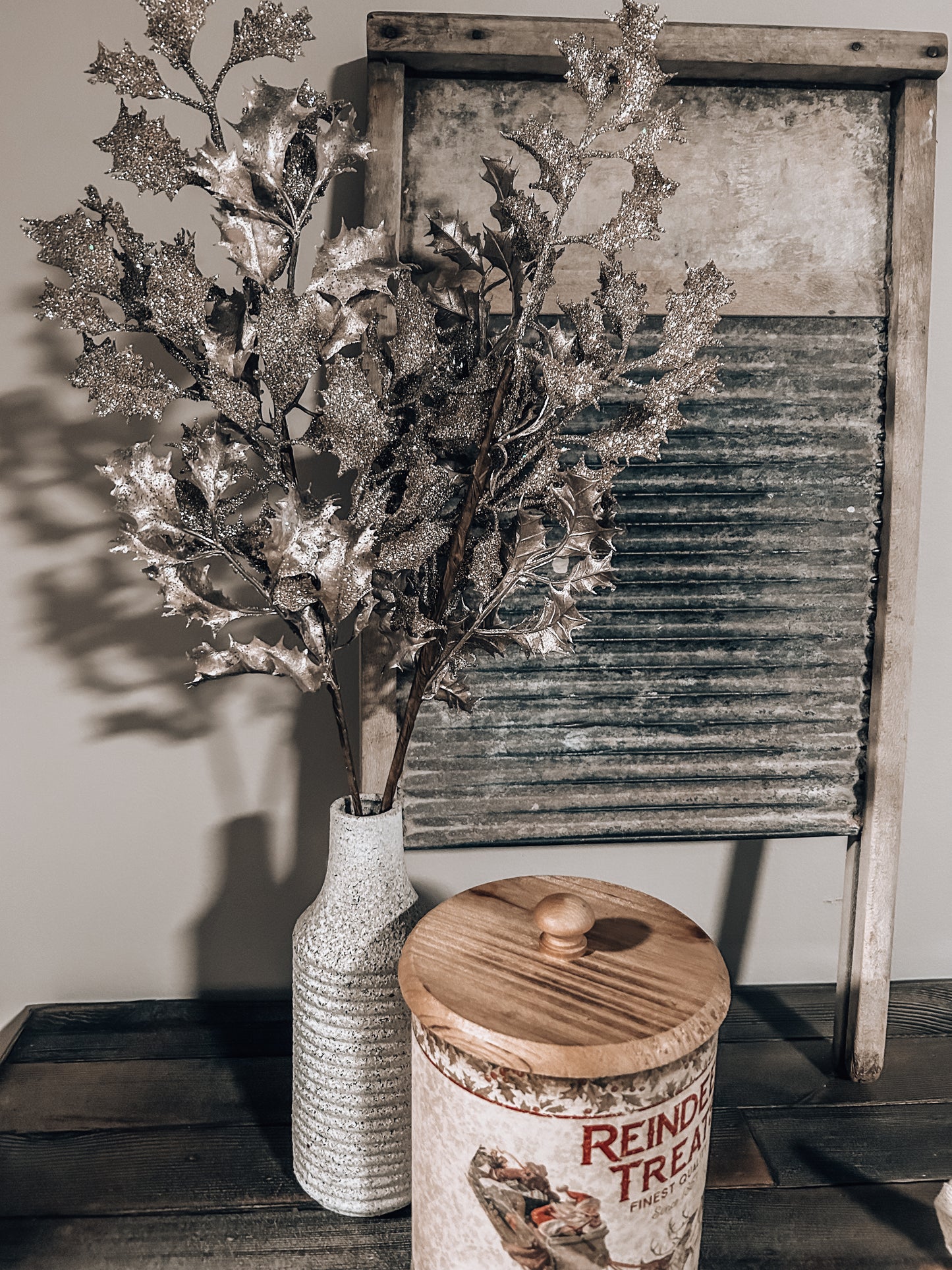 Champagne Glitter Sprig Branch