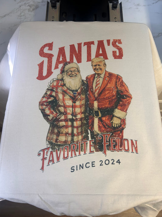 Santas Favorite Felon Crewneck Sweatshirt