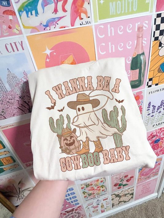 I Wanna Be A Cow Boo Baby Tee