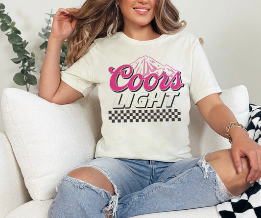 Pink Checker Coors Light Tee