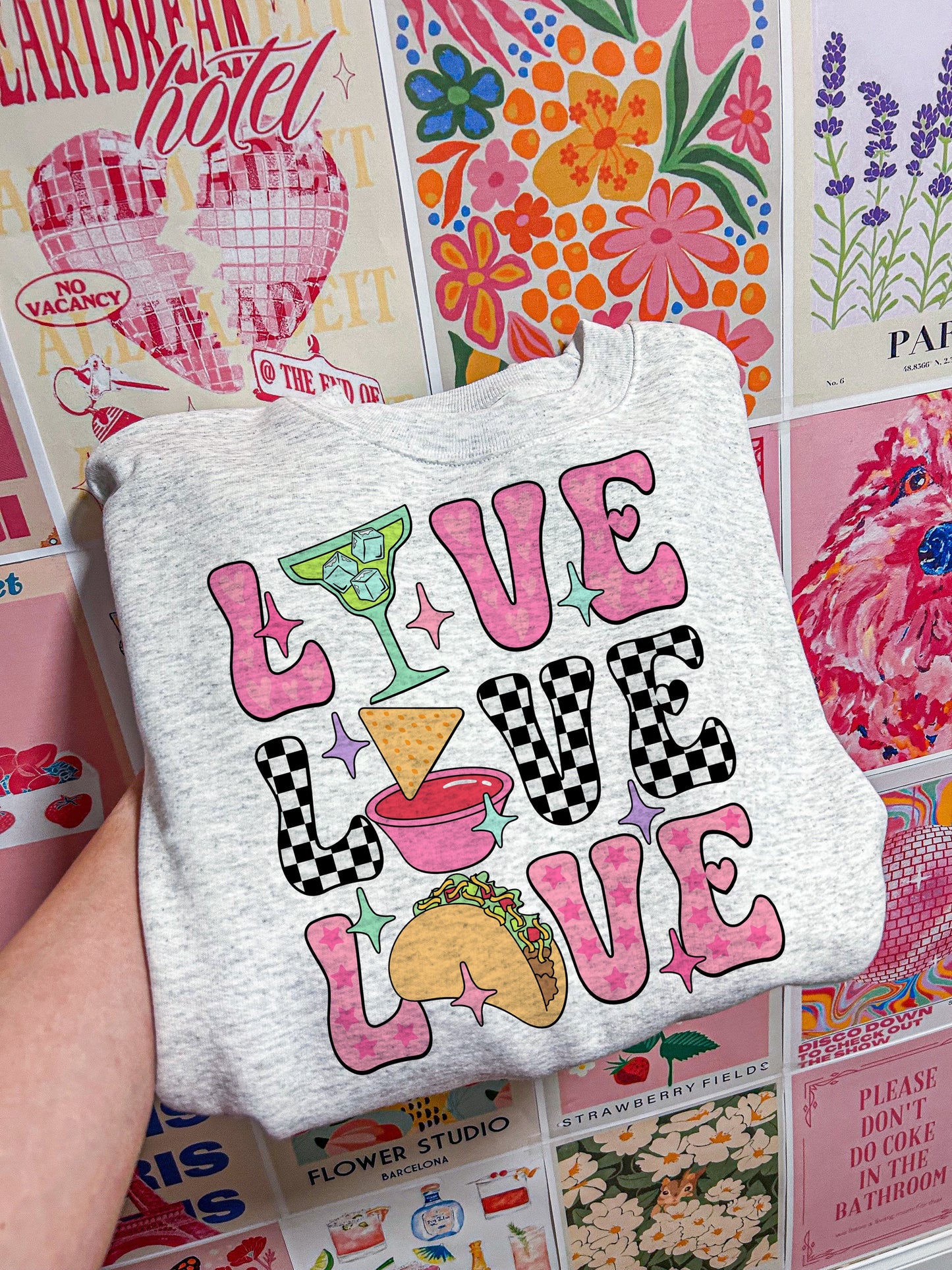 Love Love Love Margs and Tacos Crewneck Sweatshirt