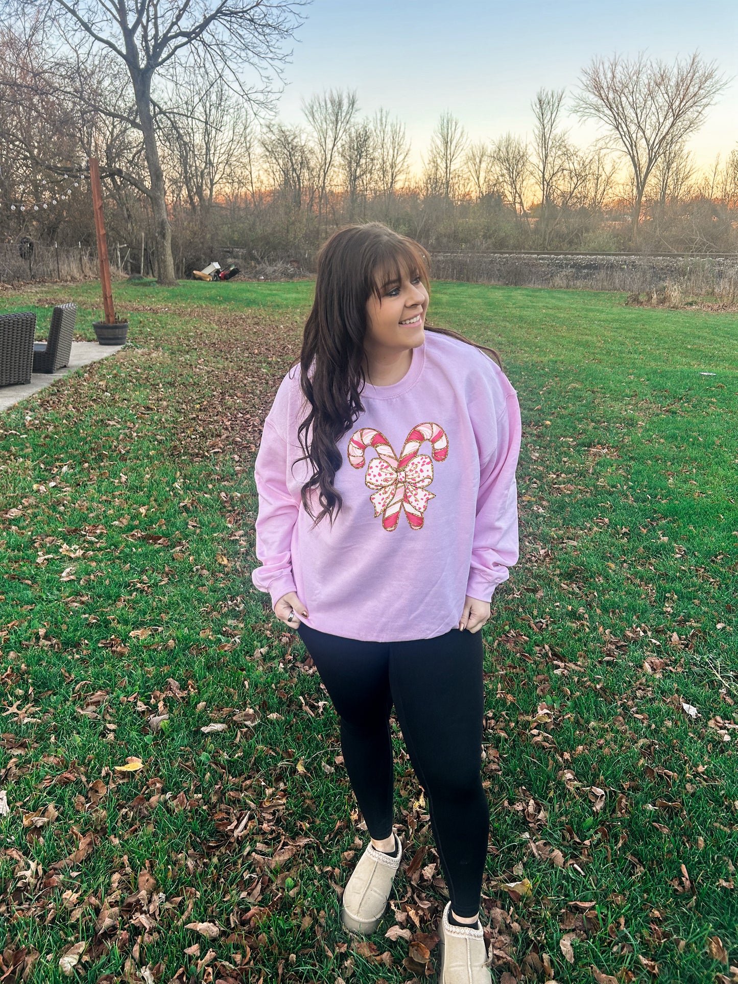 Candy Cane Sparkle Crewneck Sweatshirt