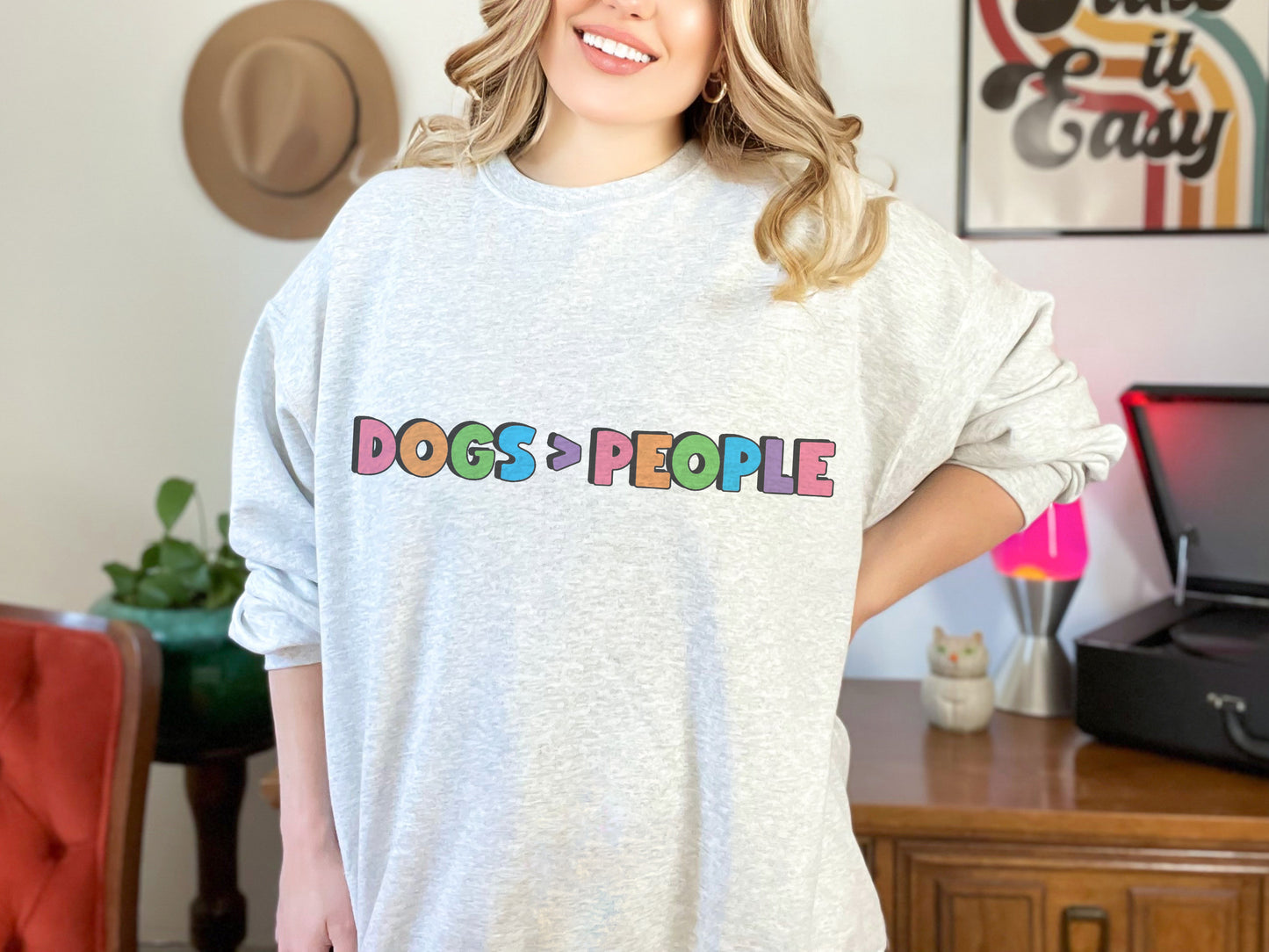 Dogs > People Crewneck Sweatshirt