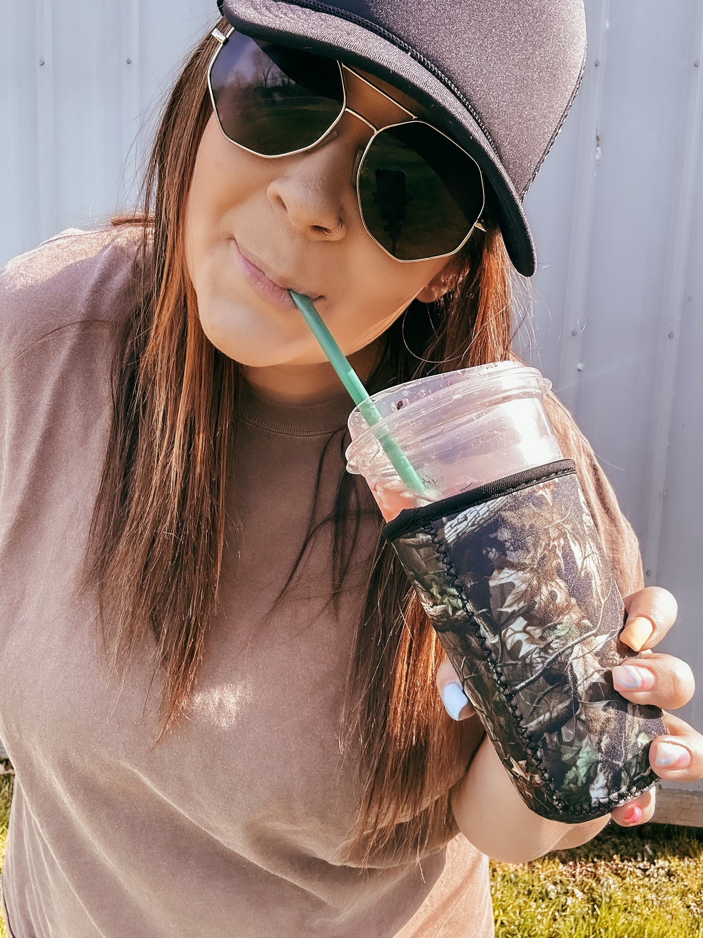 Camo Iced Coffee Coozie (20-24oz)