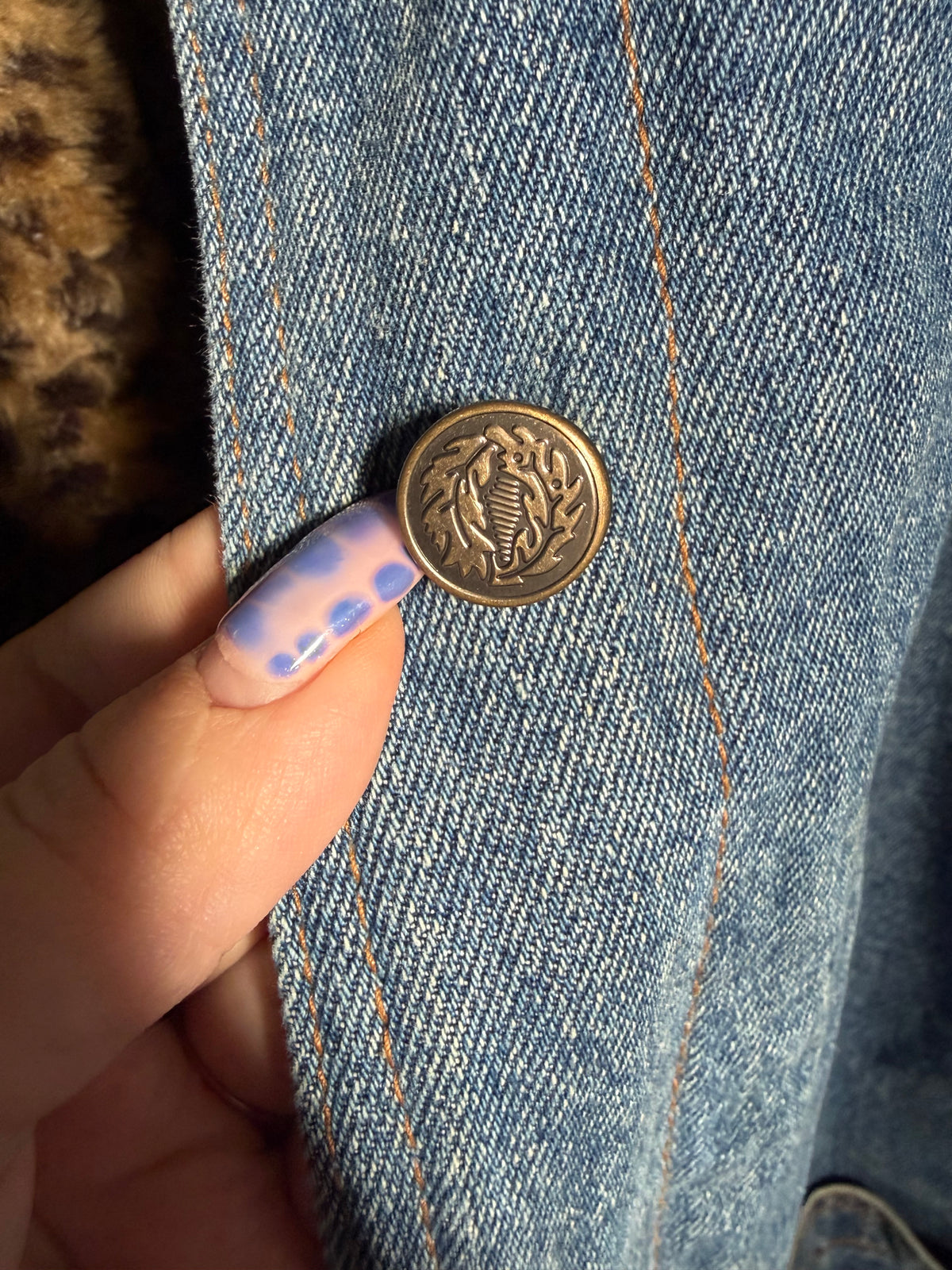 Vintage Lew Magram Leopard Lined Denim Jacket | 2X