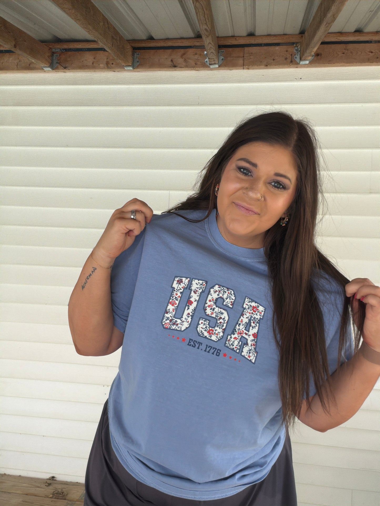 Floral USA - Blue
