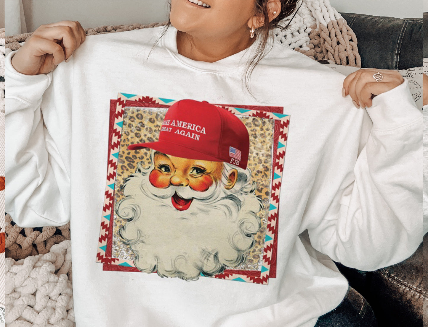 Vintage MAGA Santa Crewneck Sweatshirt