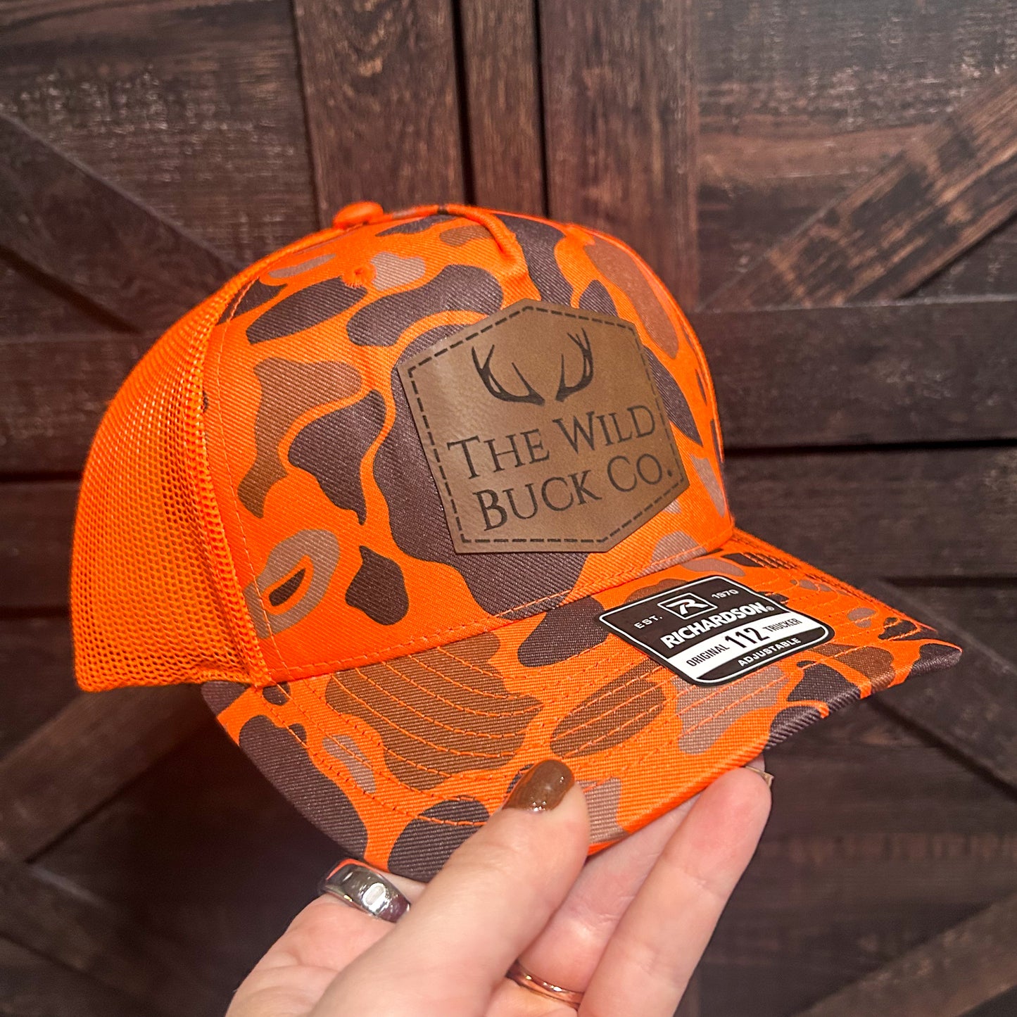 Orange Blaze Duck Camo Wild Buck Co. Hat