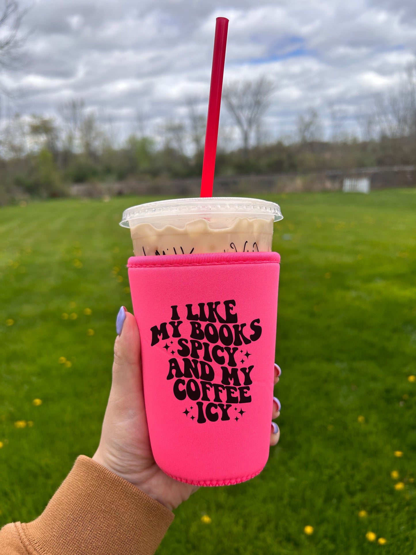 Books Spicy Iced Coffee Koozie