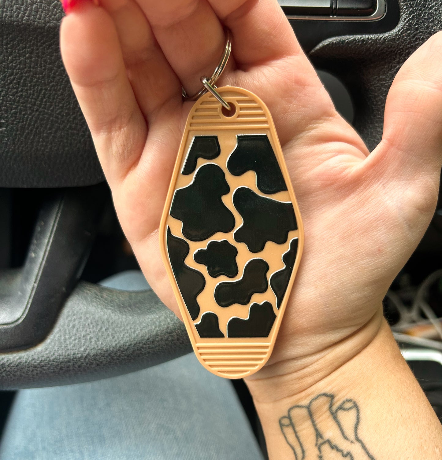 Cowprint Hotel Keychain