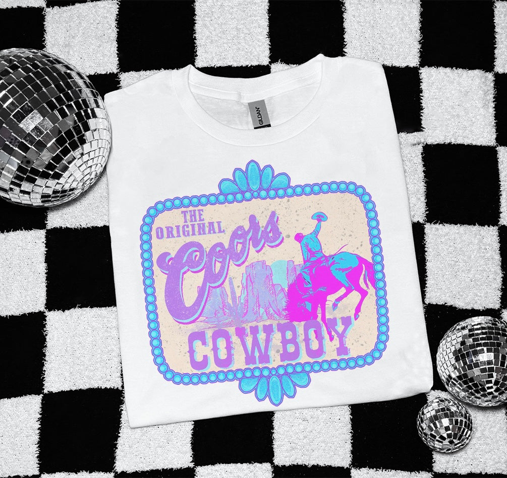 Neon Coors Cowboy Tee