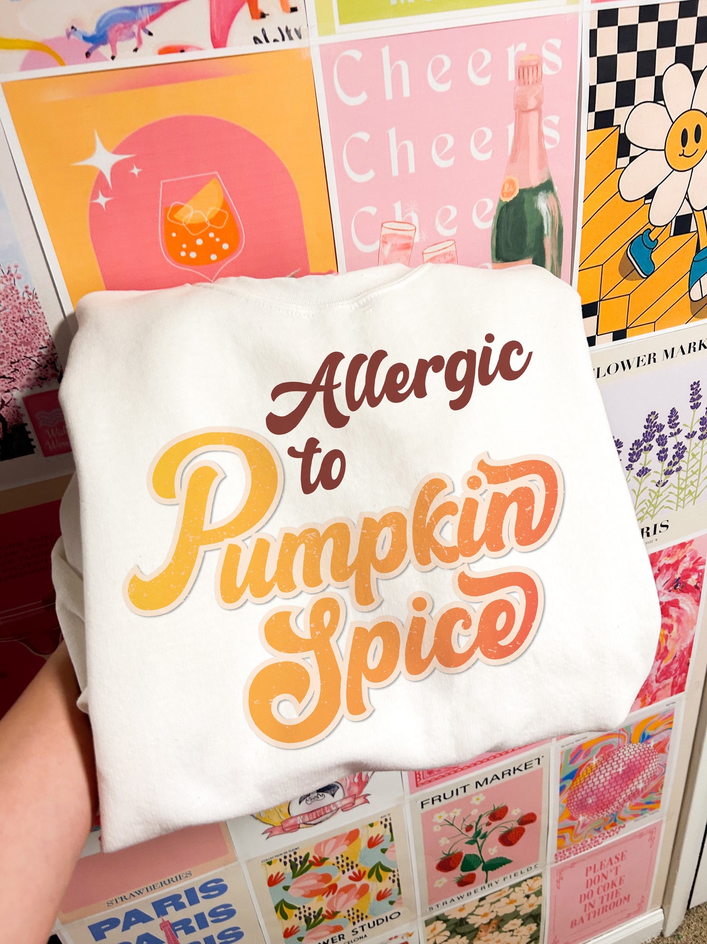 Allergic To Pumpkin Spice Crewneck Sweatshirt