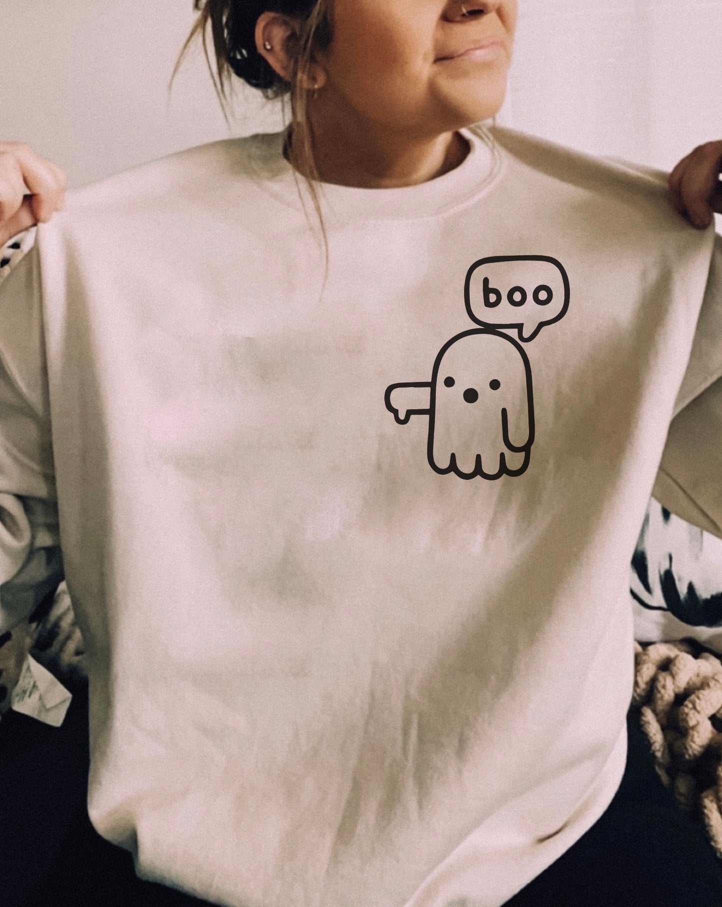 Boo Ghost Crewneck Sweatshirt