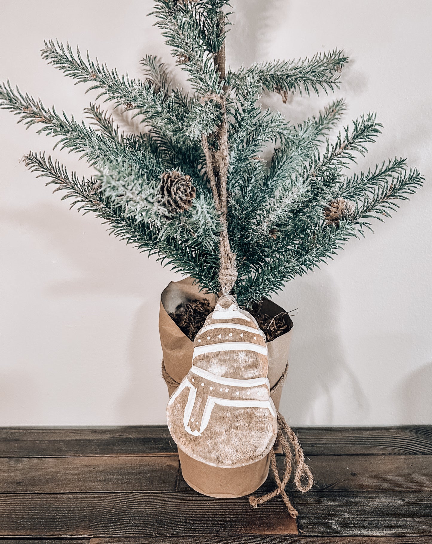 Hand Carved Snowman Ornament