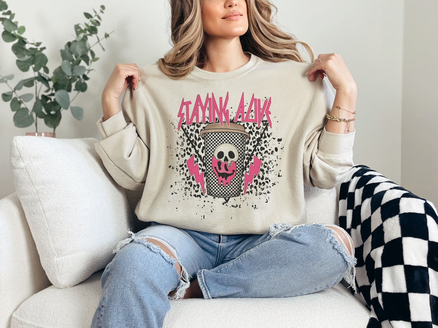 Staying Alive Crewneck Sweatshirt