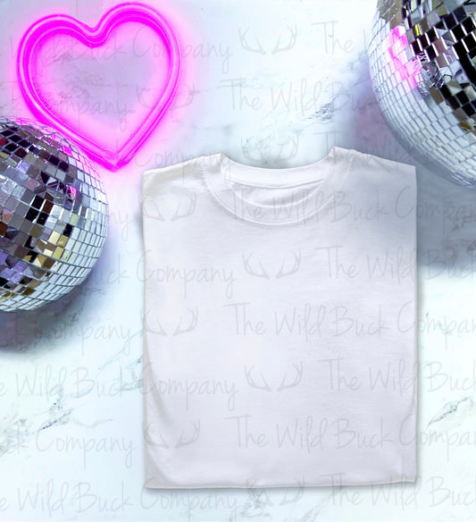 Neon Disco Marble White T-Shirt Mockup JPG Download