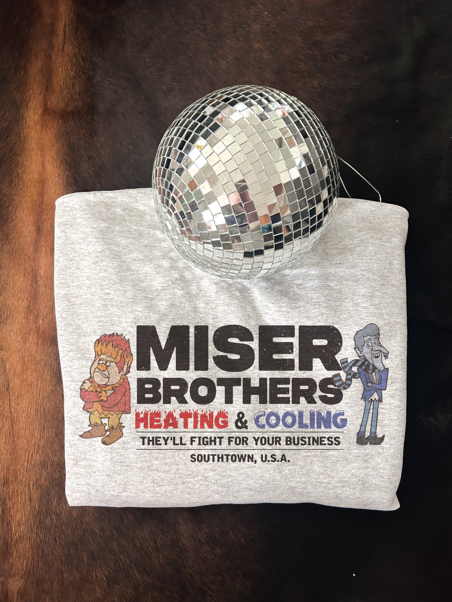 Miser Brothers Heating And Cooling Crewneck Sweatshirt