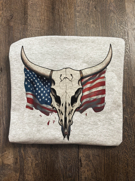 Longhorn Skull Flag Tee