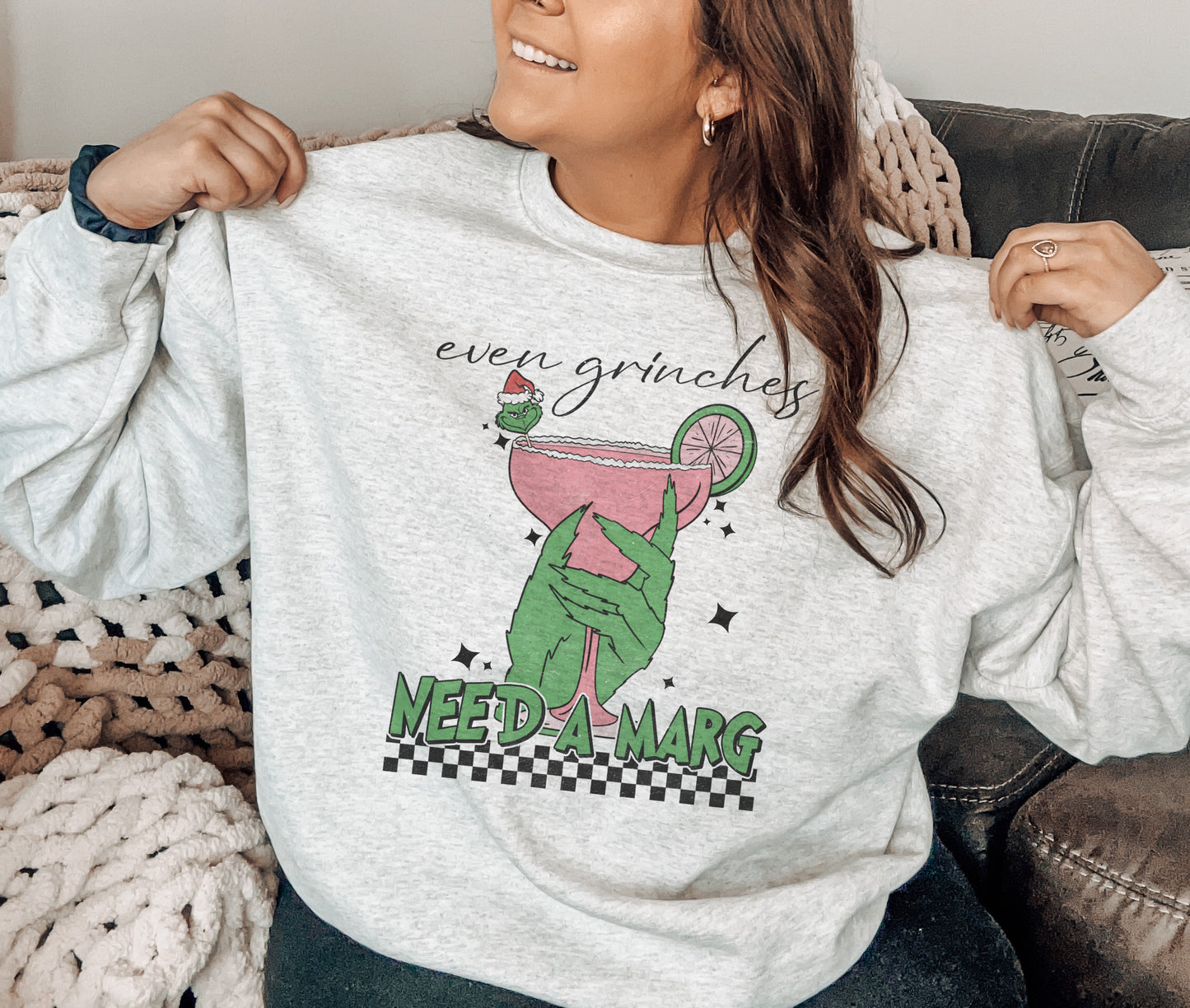 Even Grinches Need A Marg Crewneck Sweatshirt