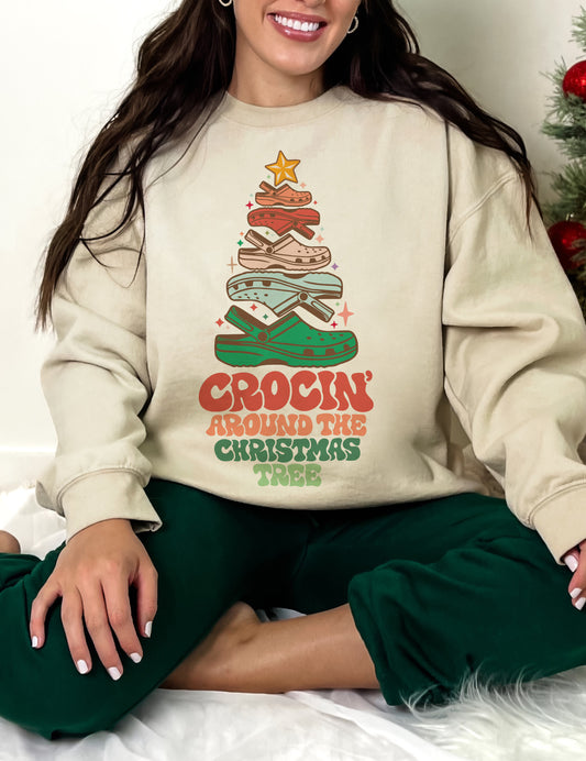 Crocin’ Around The Christmas Tree Crewneck Sweatshirt