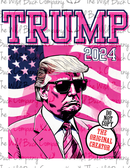 Pink Trump 2024 PNG Download