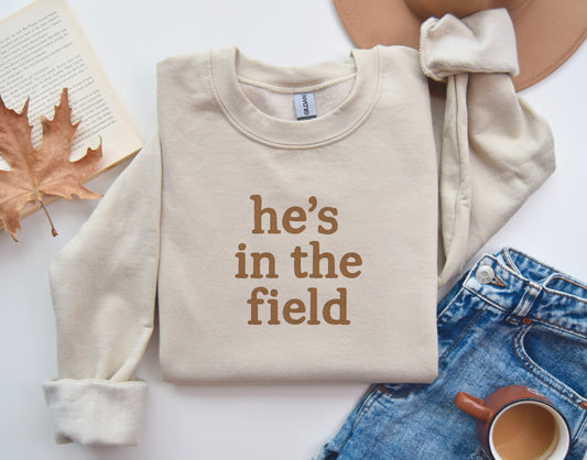 He's In The Field Faux Embroidery