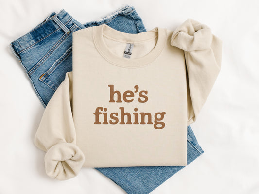 He's Fishing Faux Embroidery