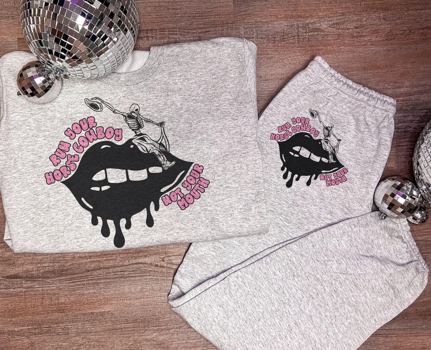 Not Your Mouth Pink Sweats Set