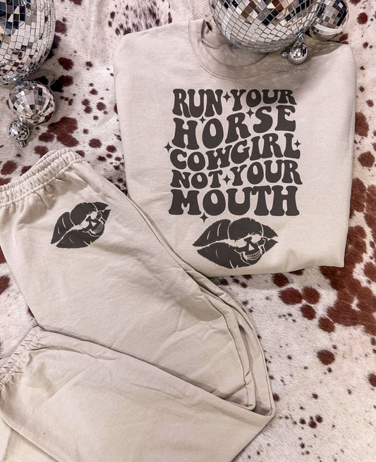 Run Your Horse Cowgirl Sweats Set